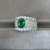 Female Wedding Ring Sparkling 7 *9mm Emerald Ring 925 Sterling Silver Engagement Classic Rings For Women Ring Fine Jewelry Gifts
