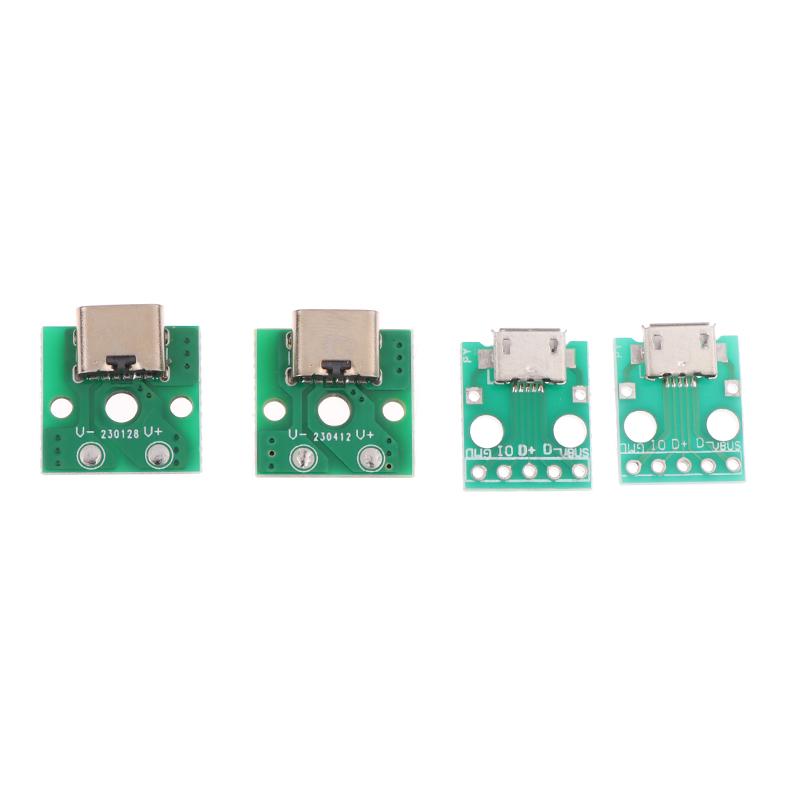 10Pcs Micro Usb Jack Android Type-C Female Connector Jack Charging Port Usb Socket Ph2.0 Screw Fixing Plate