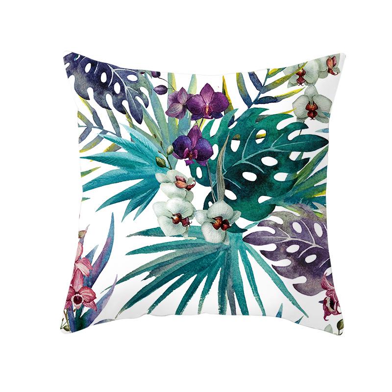 Nordic Tropical Plant Office Cushion Cover - Printed Home Decor Pillowcase