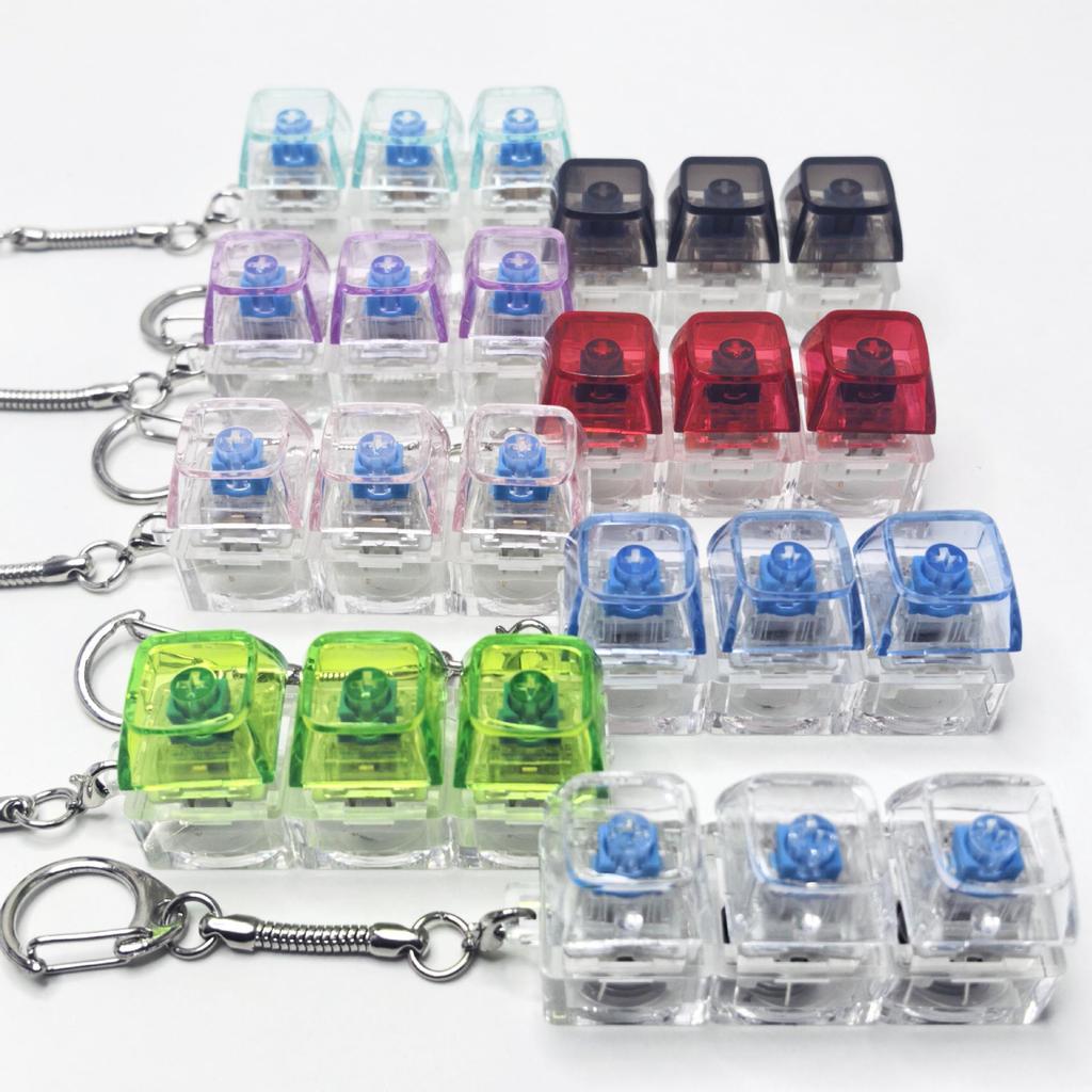 Cross-Border High-Clarity PC Mechanical Switch Tester Keychain - 3.4-Key Squeeze Fun Decompression Pendant