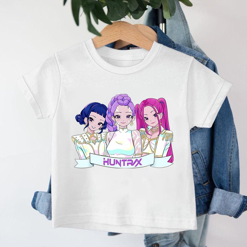 Girls  Clothing Kpop Devil Hunter Cartoon T-Shirt Funny Fan Gift Summer Top 100