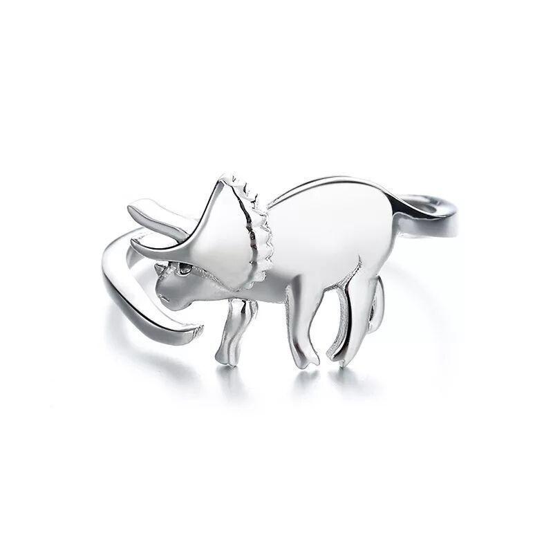 Ta sama metalowa obrączka dinozaur moda urocza otwarta stop zwierzęca obrączka trend biżuteria