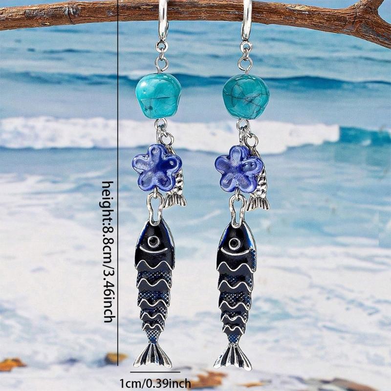 Elegant Aquatic Star Dangle Earrings Sturdy Alloy Designs Special Gift Ideas