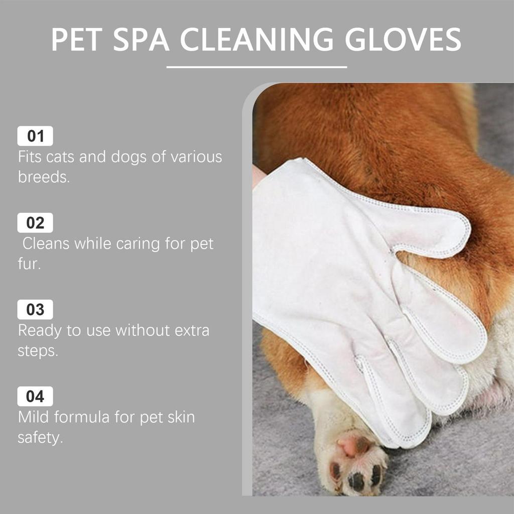 Dog Glove Wipes Everyday No-Wash Gentle 1 Pair Pet Cleaning Gloves Dog Wipes For Small To Large Breeds Kitten Puppy Travel