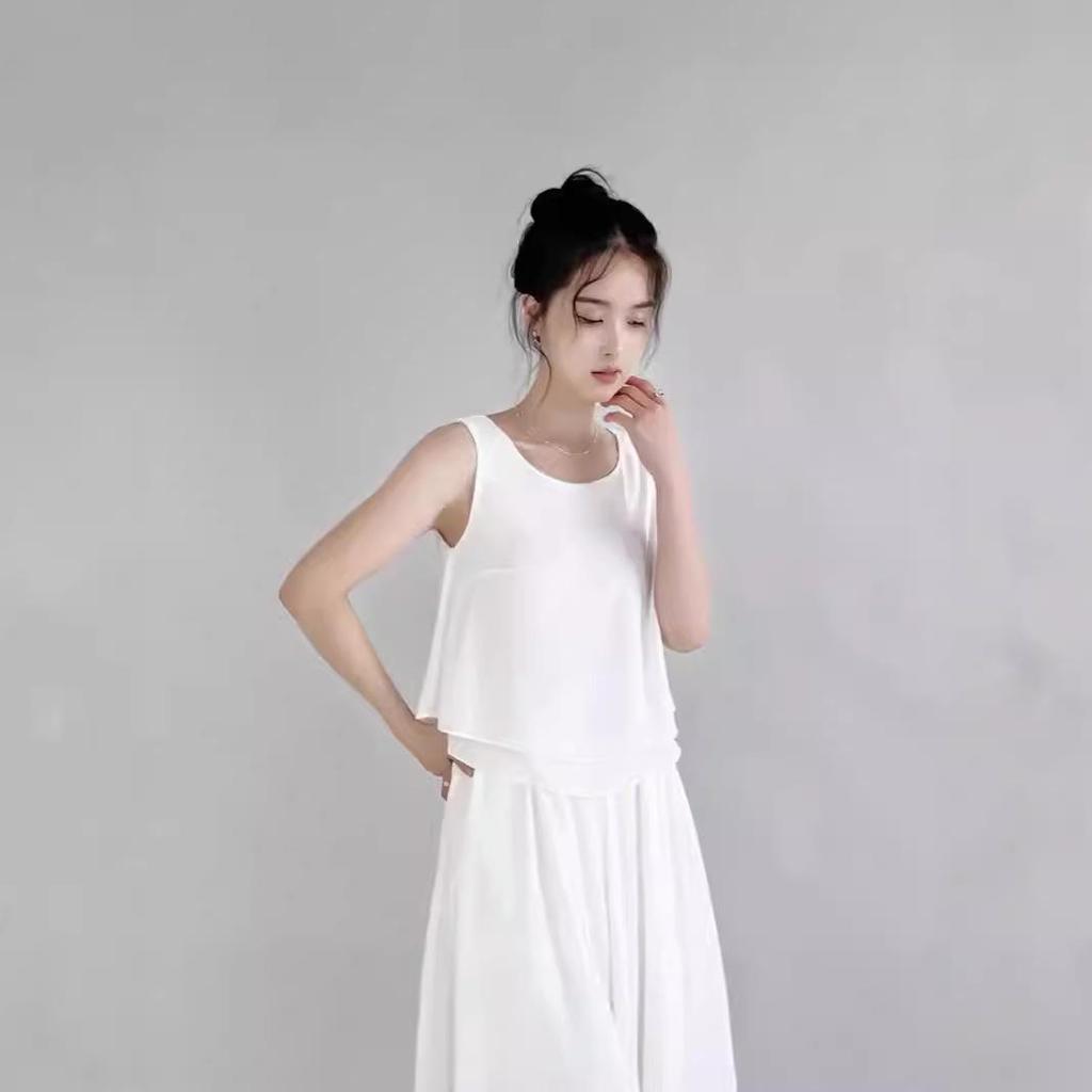 Plus Size Women's Chiffon Sleeveless Camisole – Spring/Summer Loose Round Neck Top