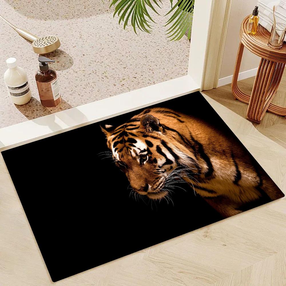 1pc Tiger Doormats Home Carpet Bathroom Absorbent Mats Anti-Slip Mats Home Decor Supplies Carpets Home Kitchen Floor Mats