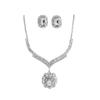 Premium Strass Zirkon Halsband Örhängen Bröllopssmycken Fest Mångsidigt Set Lätt Lyxig Design Örhängen Dam