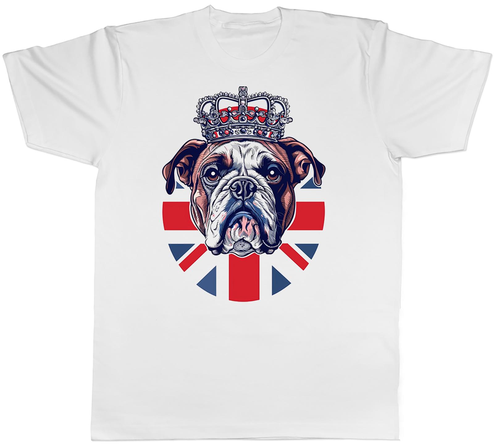 Union Jack British Bulldog Unisexs TShirt Pet Dog Royal King Crown Tee Gift S