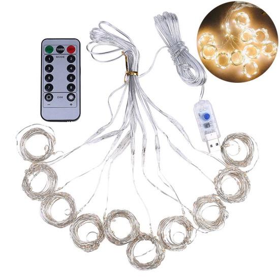 300LED 3x3 Metre Perde Telleri Işık USB 8 Modlu Peri Lambası Uzaktan Kumandalı