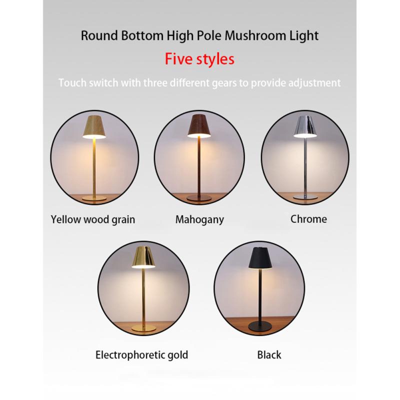 Led Table Lamp Usb Rechargeable Built In 5200mah Battery Wireless Decorative Desk Lamp For Hotel