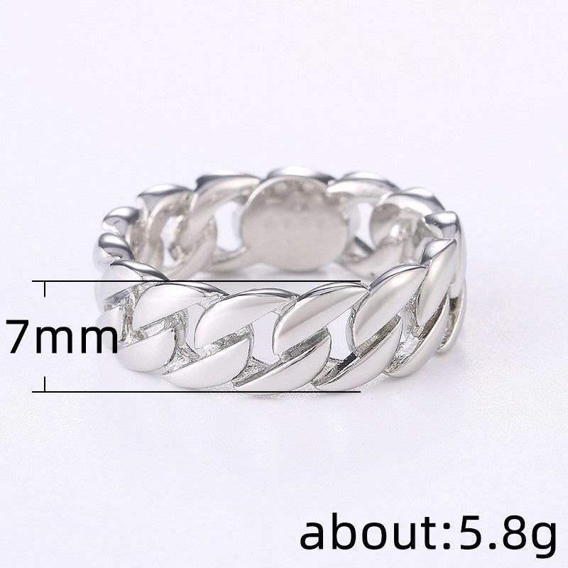 CopperChain Rings Men and Women Simple Design Hip Hop Party Cool Accessories Versatile Punk Jewelry Couple Ring