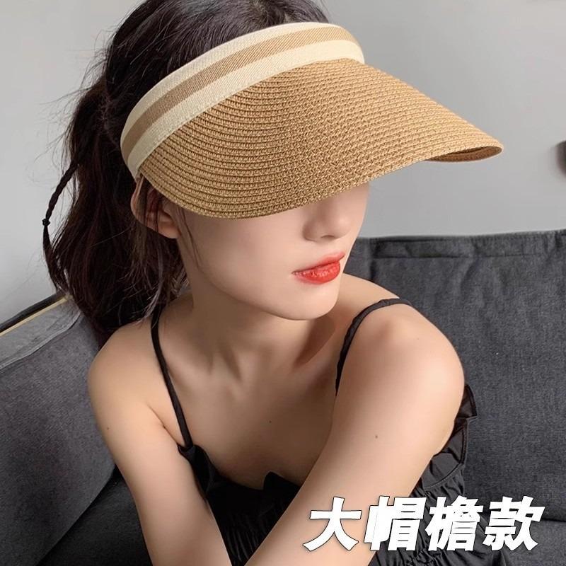 Hua Shaojiang Shuying Empty Top Hat Women's Summer Hat Traveling Seaside Sunscreen Shade Straw Hat Ropless Sun Hat