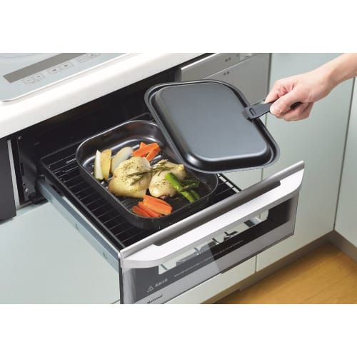 PEARL METAL Grill Pan Lid for Square Pans, Easy Cooking, Made In Japan, HB-996
