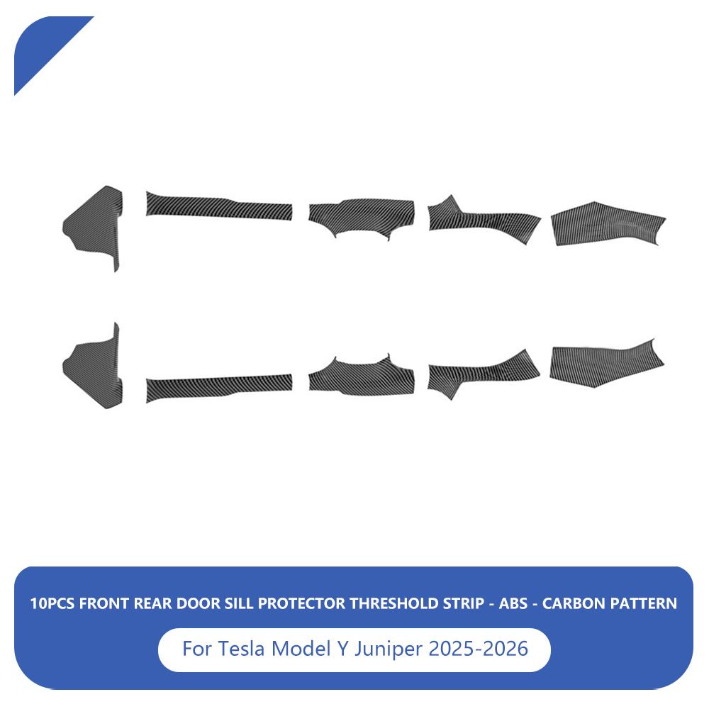 

For Tesla Model Y Juniper 2025 2026 Front Rear Door Sill Protective Pad Cover 10Pcs Guard Threshold Bumper Strip Car Accessories