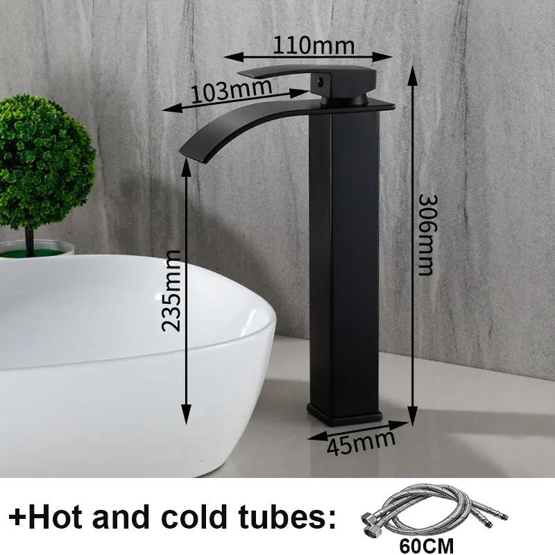 Waterfall Bathroom Basin Faucet Stainless Steel Hot and Cold Mixer Faucets Sink Faucets Bathroom Kitchen Deck Mounted
