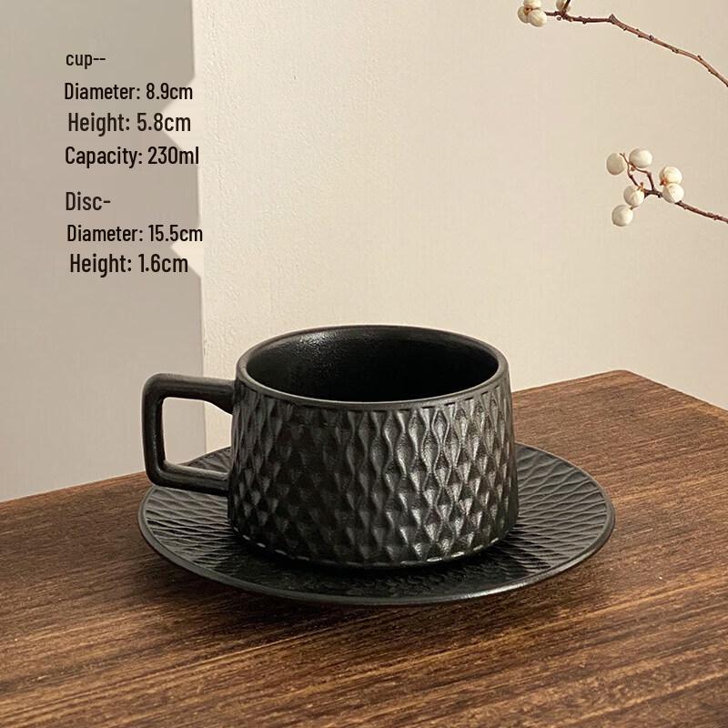Retro Stone Pattern Ceramic Coffee Cup Set