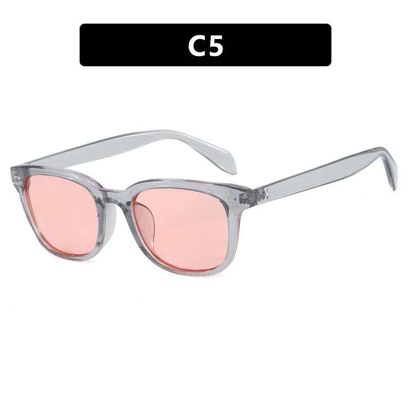 JYL Square Rivet Sunglasses Unisex Retro Jelly Color UV400 / 6215