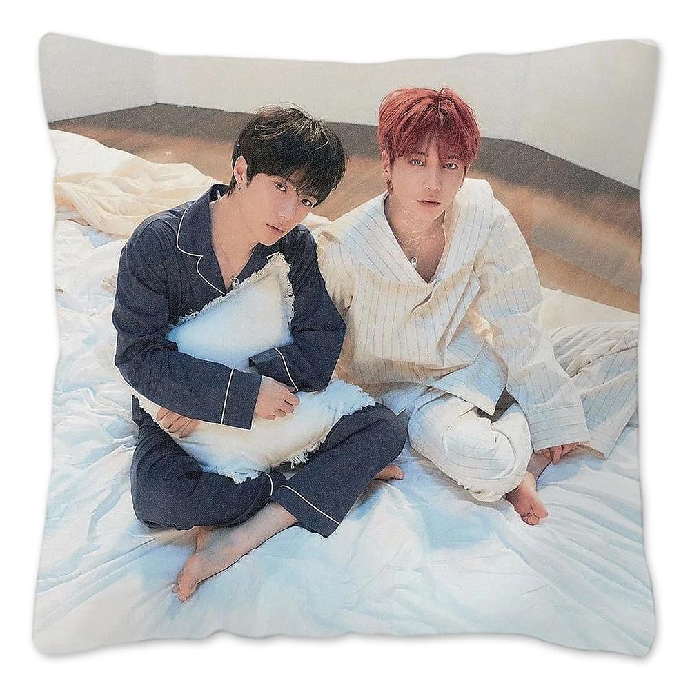 Koreanischer Kpop TXT Kissenbezug, wiederverwendbarer Kissenbezug für Sofa, Wohnzimmer, Harajuku Housses De Coussin