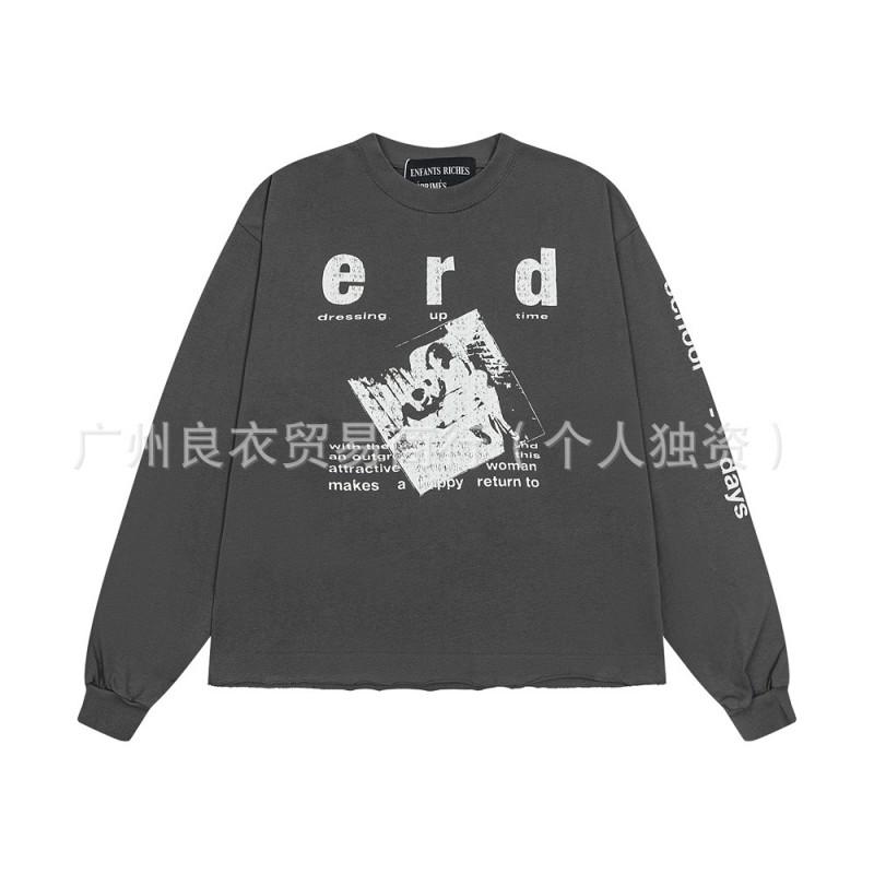 Mens Oversized Vintage Washed Cotton Long Sleeve Tee Casual Graphic Sweatshirt Fall