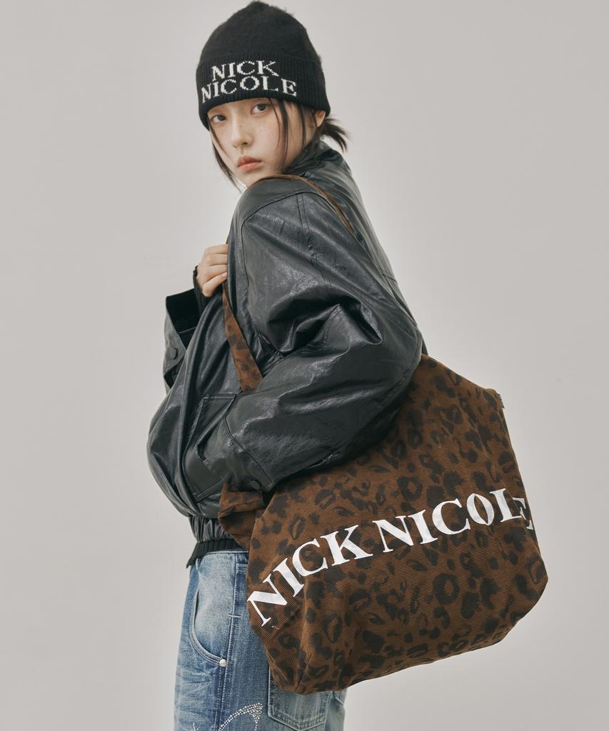 Nick&Nicole Leopard Twoway Corduroy Ecobag_Brown