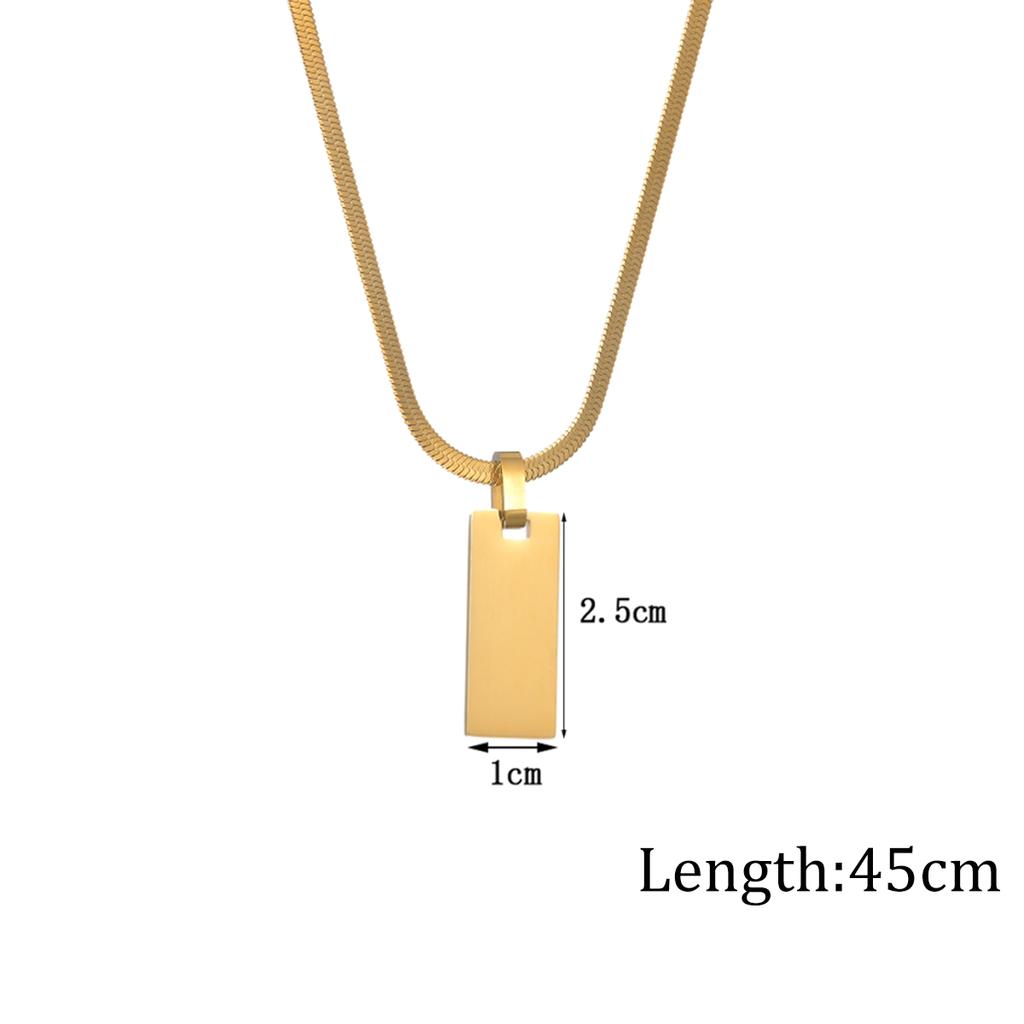 Atoztide Personalized Engrave Picture Name Necklace Stainless Steel for Women Strip Heart Blade Chain Pendant Jewelry Gift
