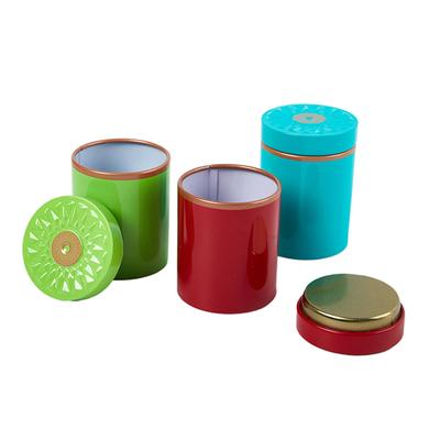 1 Stück Mini-Tee-Aufbewahrungsbox aus Metall, Weißblech, Teedose, kleine tragbare Reisebehälter, Glas, Zucker, Kaffeedose, runde Teedose, Organizer