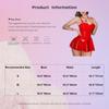 Womens Wet Look Patent Leather Mini Dress Bunny Girls Cosplay Clubwear Sweetheart Back Cutout A-Line Sexy Bodycon Mini Dress
