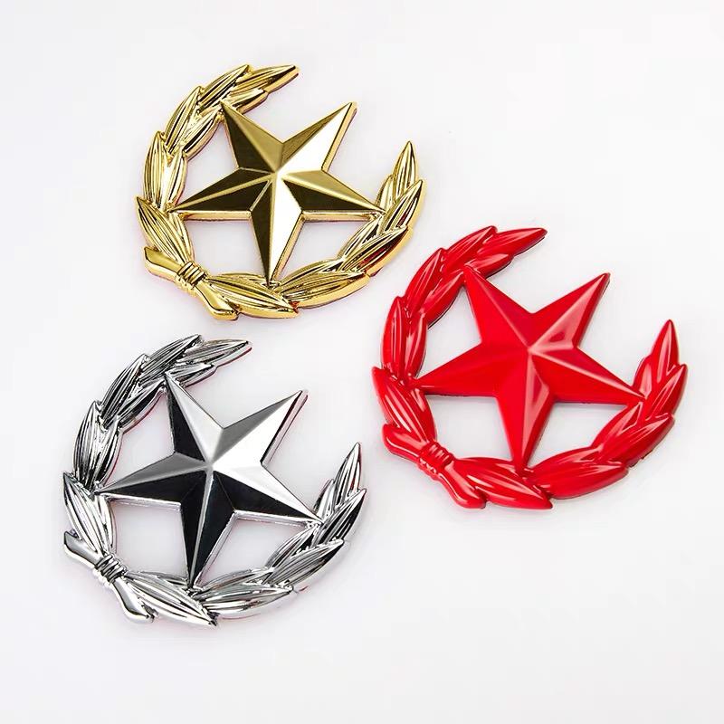 1Pc Five-pointed Star Car Sticker Logo Emblem Badge Car Sticker For Universal Motorcycle Decorative Accessories Car Styling