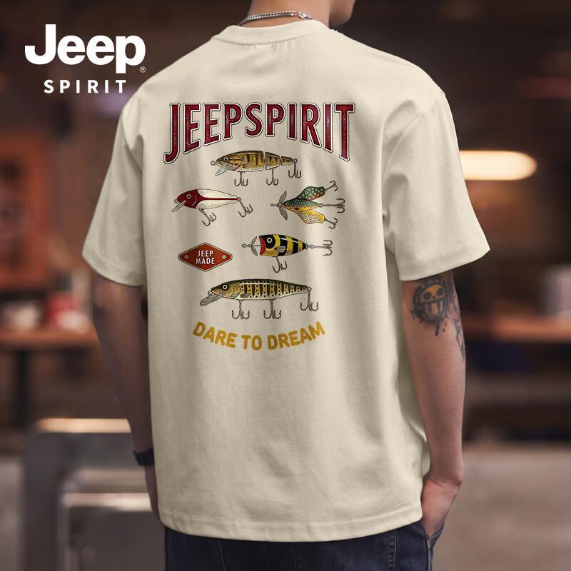 

Мужская хлопковая футболка с коротким рукавом свободного кроя JEEP SPIRIT L