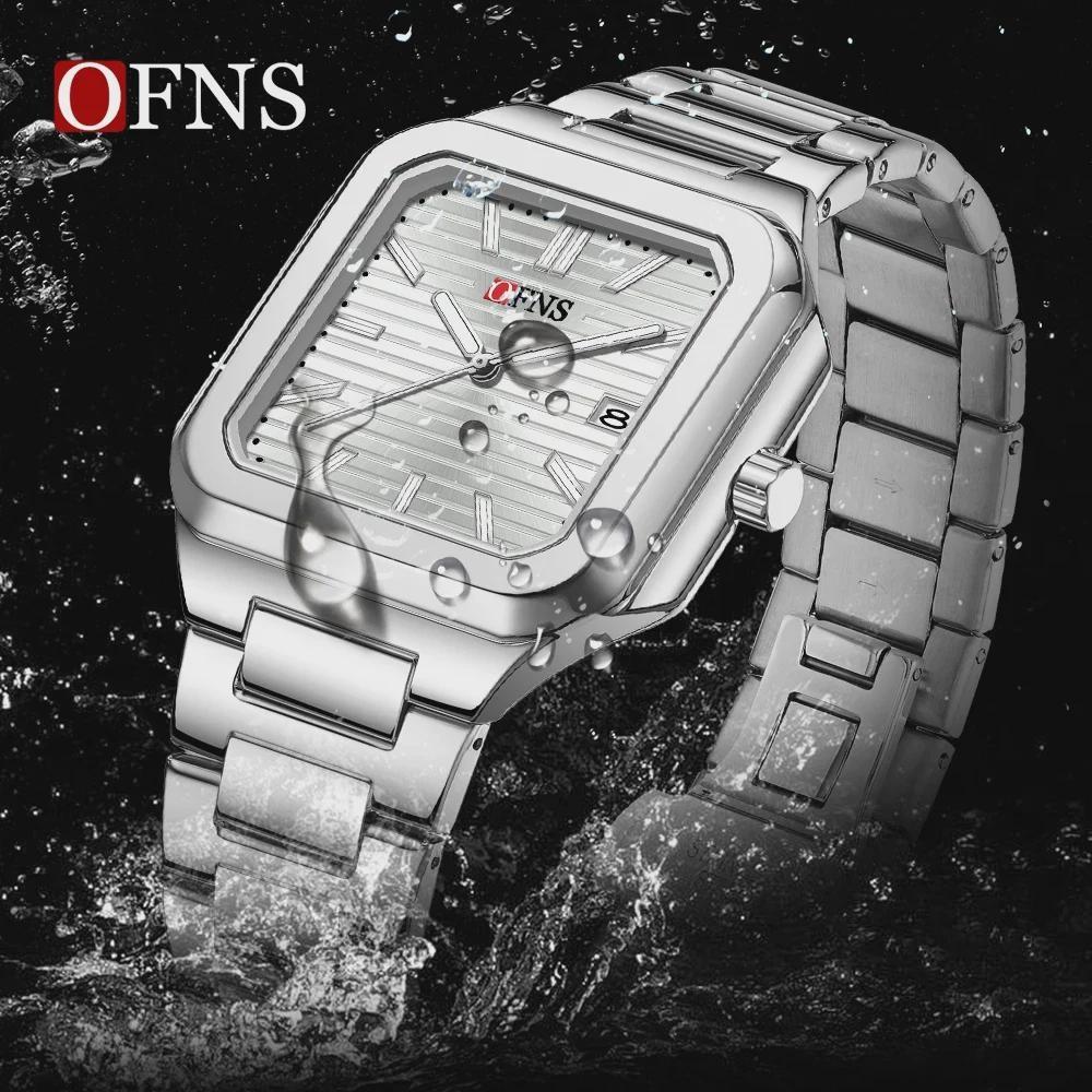 Luxury Square Fashion Man Wristwatch Waterproof Luminous Date Quartz Men's Watches Stainless Steel Men Watch Reloj