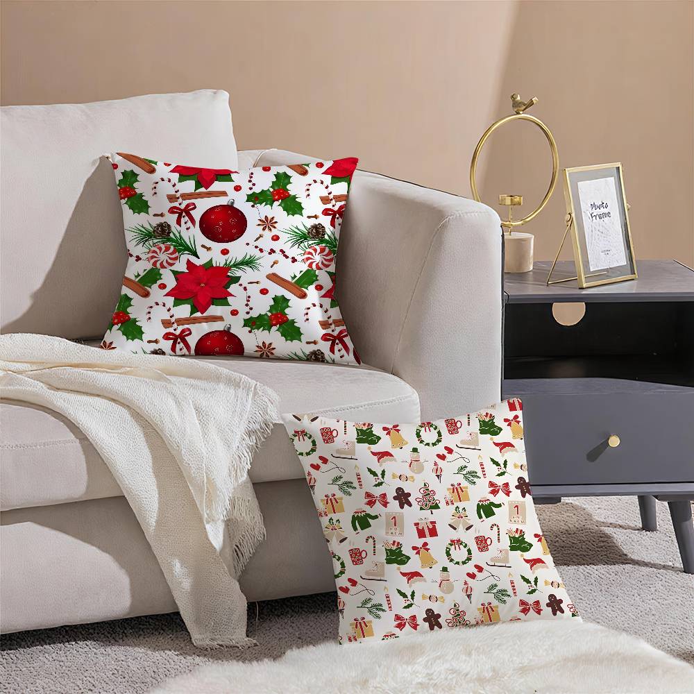 Celebrate Art Christmas Day Print Pillow Case Silky elegant Comfort Sofa Bed Invisible zipper Beach pillowcase