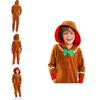 Christmas Gingerbread Man Cosplay Costume Kids Adult Hooded Jumpsuits