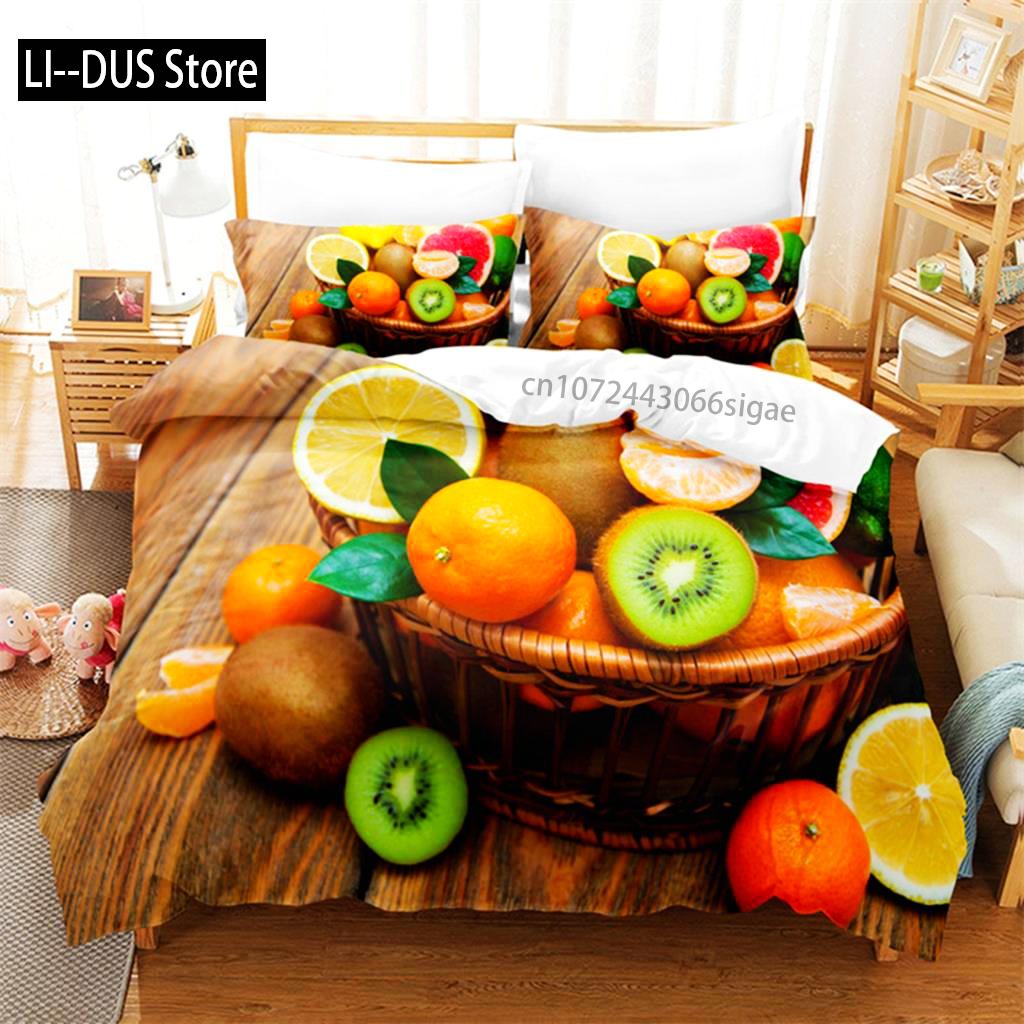 Summer Fruit Queen Bedding Set Duvet Cover Set Bedding Digital Printing King Size Duvet Cover Set Bedding Sets