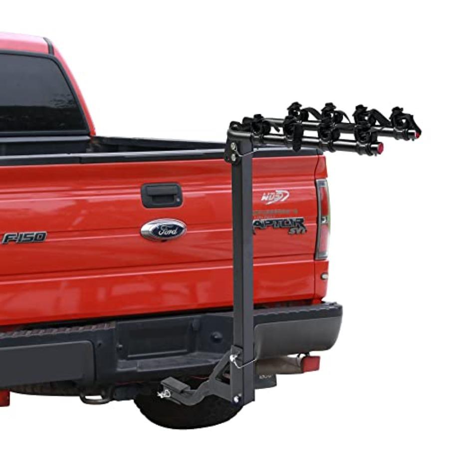 Foldable 4Bike Rack with 120 lbs Capacity for Cars SUVs Vans RVs Hitch Mount Bike Carrier with Pin Clip Compatible with 1.25 an