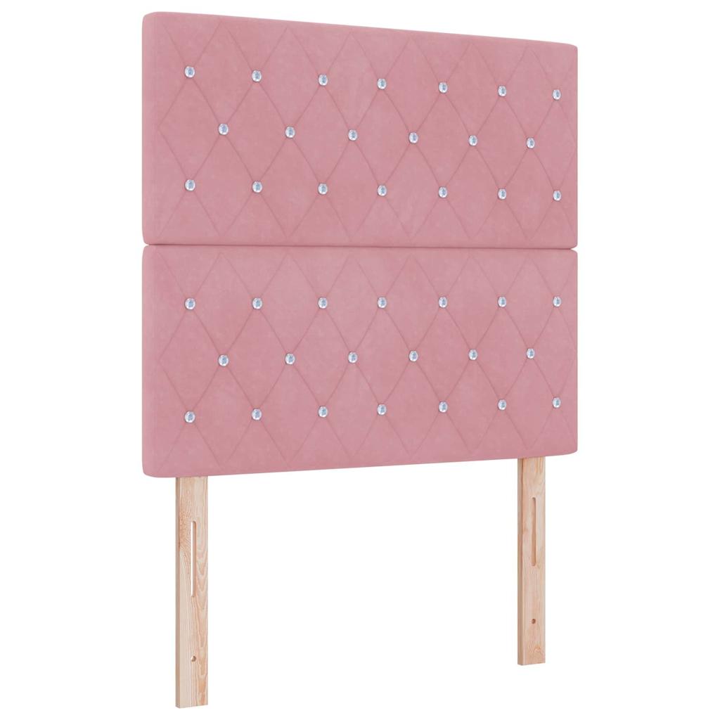 Boxspring bed with mattress and headboard Pink 100 x 200 cm Velvet