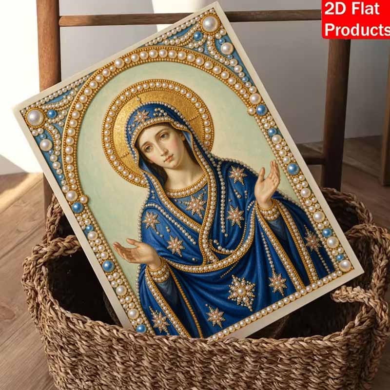 DIY 3D Pearl Diamond Painting Art Set Virgin Mary Religious Home Decor Art Set Wall Art