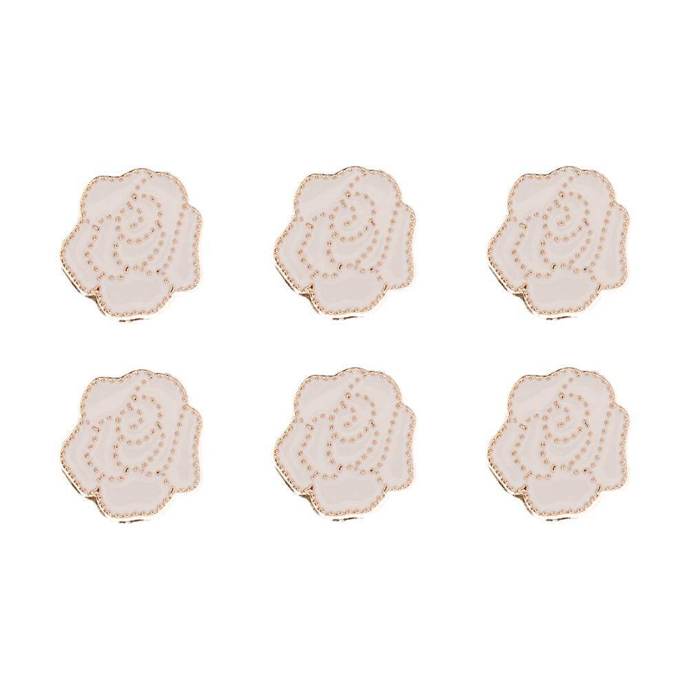 6pcs/set Detachable Adjustable Metal Button Clothing Crafts Decorative No Sewing Buttons Garment DIY Pearl Nail Accessories