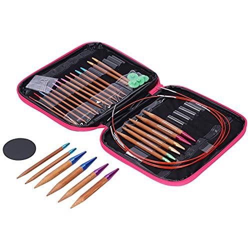 Bamboo and Circular Needle Set for Sweater Knitting, Hand Knitting Tools, Handmade Tools with Storage Bag, for Beginners, Crochet, Yarn Knitting, Swea