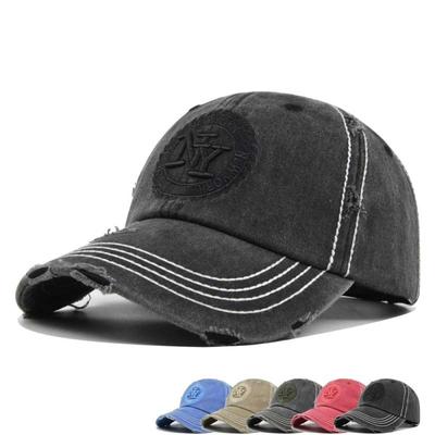 Distress Embroidered NY Letters Baseball Hats Sunshade New Unisex Versatile Retro Broken Style Peaked Caps Fashion Personal Ins