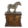Belgian/Percheron - Urn for Horse Ashes, Urn with a Statuette, Elegant Urn with a Horse from the Brand