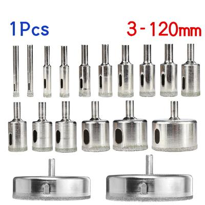 3-120MM Core Drill Bit Set Diamond Coated Hole Saw Cutter Masonry Drilling Marble Glass Ceramic Tile Granite Bits Hss For Power Tools