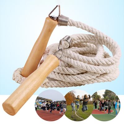 3/5/7/10m Dickes Seil Galvanisierte Federgruppe Springseil Anti-Rutsch Holzgriffe Schulgemeinschaft