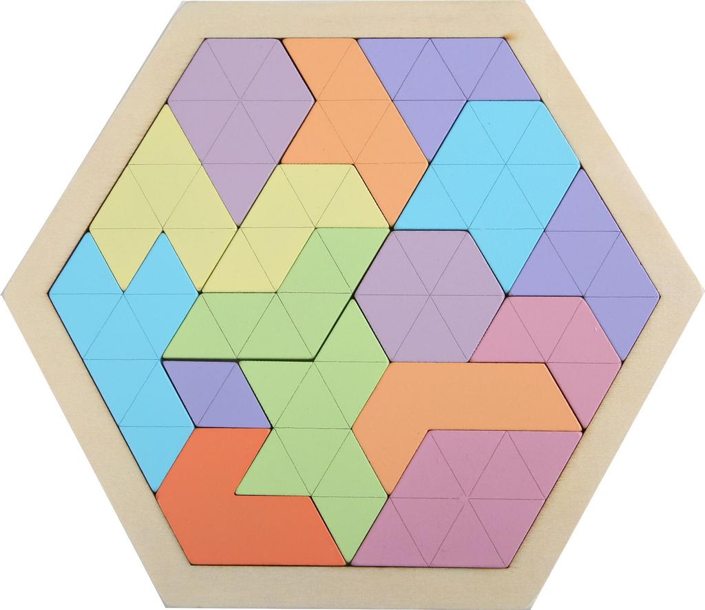 Wooden Tangram Jigsaw DIY Puzzle Kids Learning Educational Toys for Children Thinking Training Wood Toy Puzzles Montessori Games