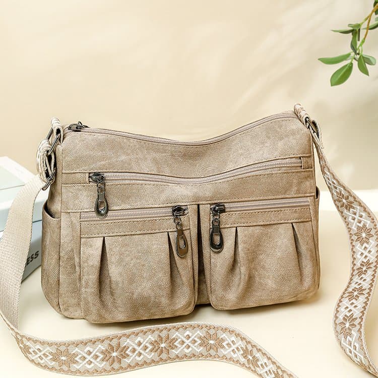 Ethnic style wide shoulder strap crossbody bag single shoulder women s bag хаки