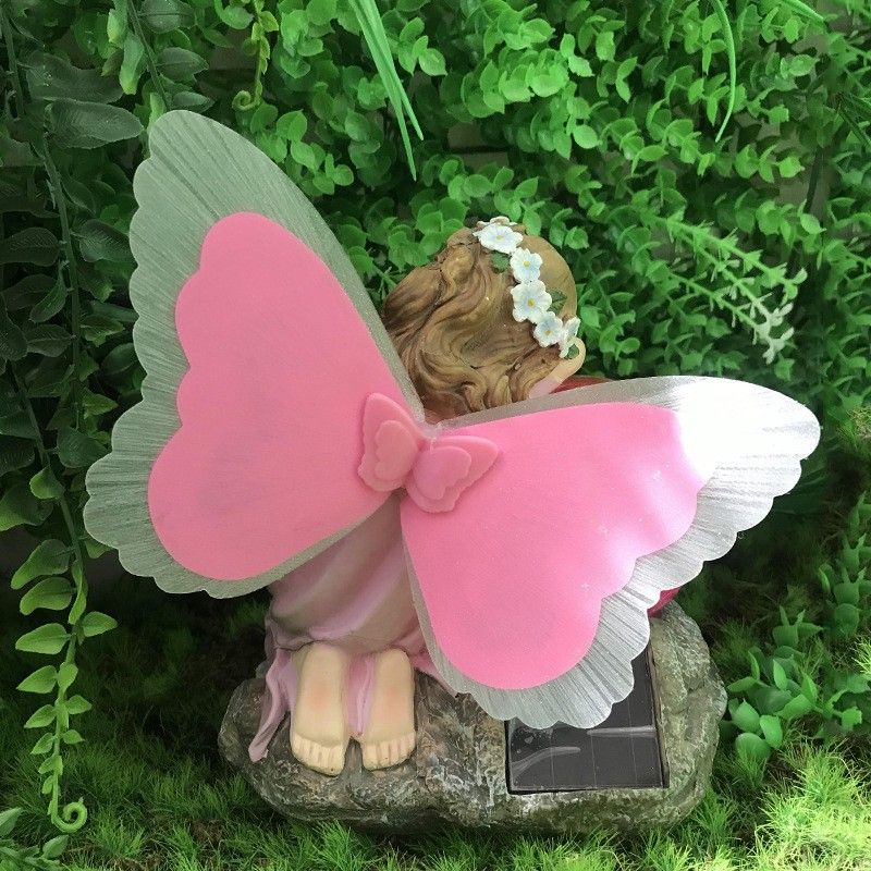 Solar luminous flower fairy shaped ornaments outdoor courtyard garden balcony landscape atmosphere lights automatically illuminate at night