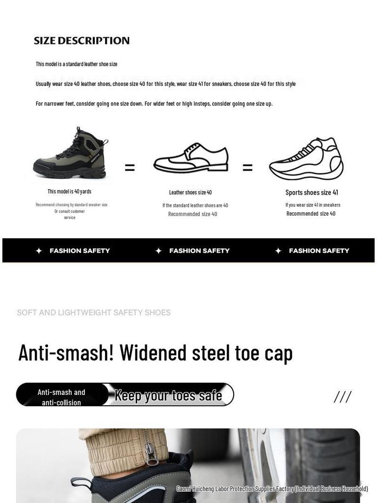 TK All-Season Lightweight Safety Boots - Anti-Smash & Puncture, Comfortable for Long Standing