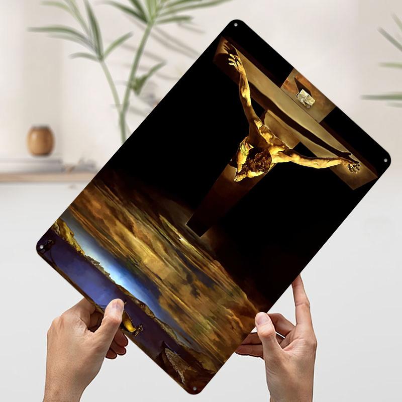 

Jesus Crucified Tin Plaque Poster Customized Wall Art Retro Vintage Metal Signs for Man Cave Aesthetic Decoration Room Wand Deko 7.9x11.8In(20x30cm)
