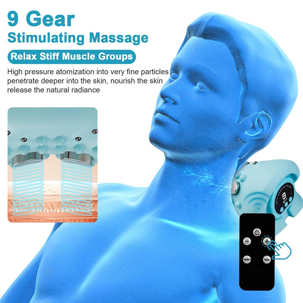 Electric Neck Cervical Massager Ergonomic Neck Pillow Neck Support Stretcher Neck Traction Vibration Kneading Massage Pillow