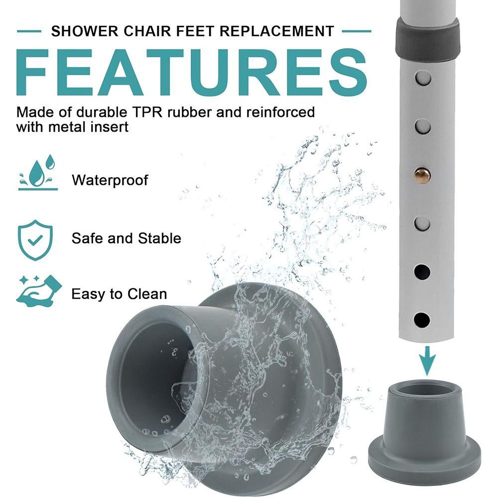 28.6MM Replacement Caps Feet Heavy Duty Shower Chair Replacement Feet Bath Seat Stools