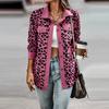 Flip Collar Cardigan Long Sleeved Leopard Printed Coat Women's Button Up High Street Fashion Autumn Jacket